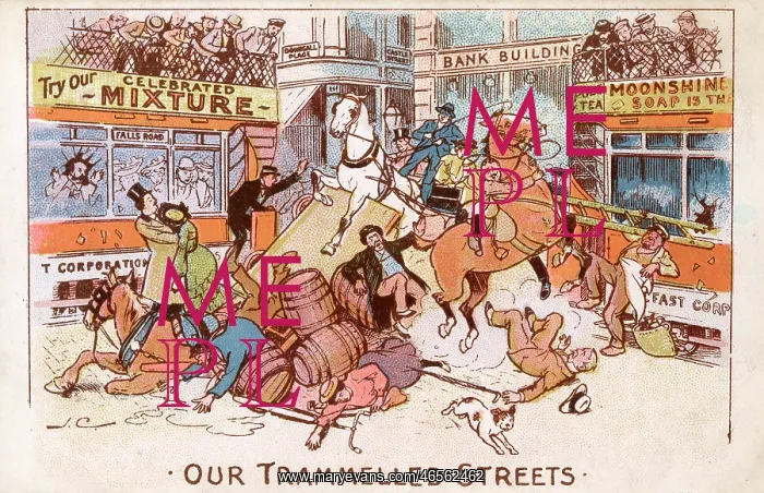 : Trams causing havoc on a Belfast street : Trams causing havoc on a Belfast street