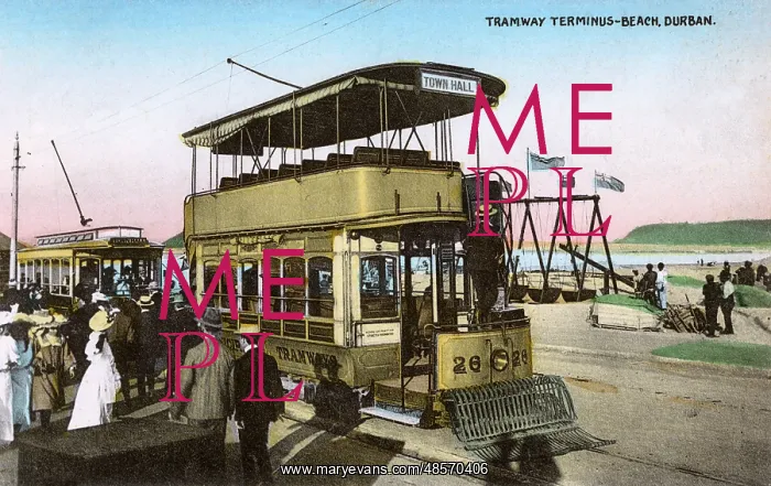 : Tramway terminus, Durban, Natal Province, South Africa : Tramway terminus, Durban, Natal Province, South Africa