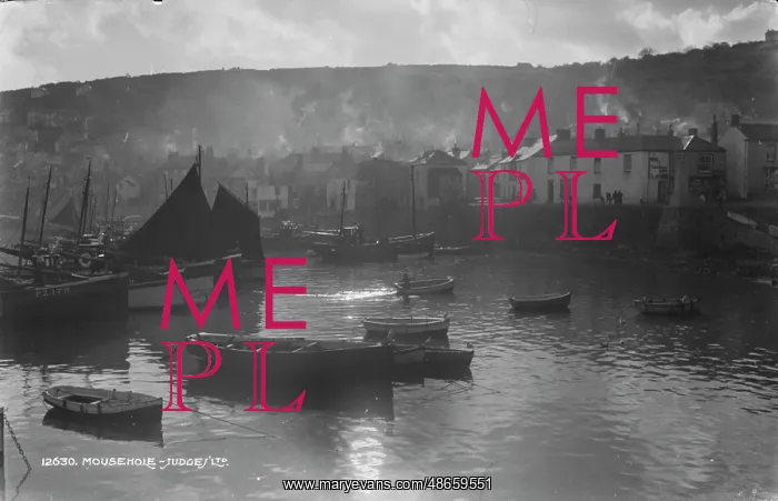 : Tranquil Harbor Scene in Mousehole : Tranquil Harbor Scene in Mousehole