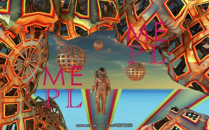 : A transhuman being traveling through a time & space portal : A transhuman being traveling through a time & space portal