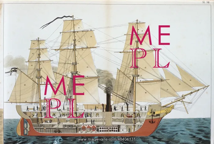 : Transitional ship. Sectional view of vessel fitted : Transitional ship. Sectional view of vessel fitted