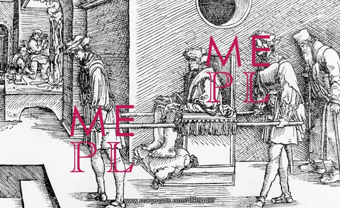 : Transport of a gout sufferer, around 1510 : Transport of a gout sufferer, around 1510