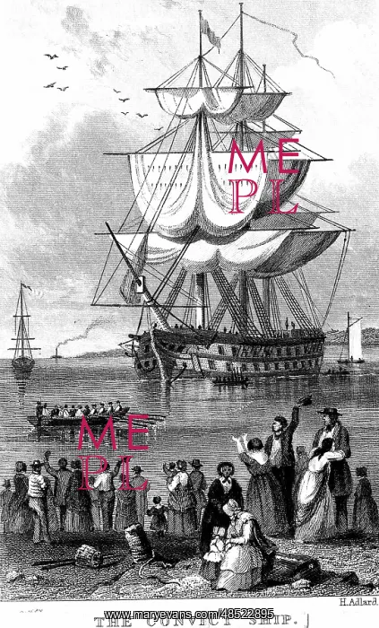 : Transportation: Convict ship ready to sail from : Transportation: Convict ship ready to sail from