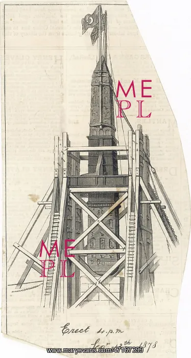 : Transporting the obelisk: Cleopatra's needle in position : Transporting the obelisk: Cleopatra's needle in position