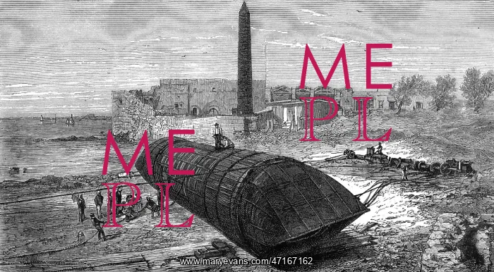 : Transporting the obelisk: embarkation of Cleopatra's needle : Transporting the obelisk: embarkation of Cleopatra's needle