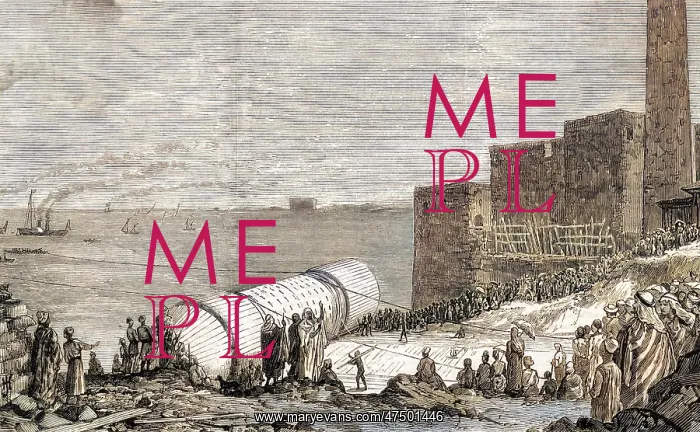 : Transporting the obelisk: launch of Cleopatra's needle, 1877 : Transporting the obelisk: launch of Cleopatra's needle, 1877
