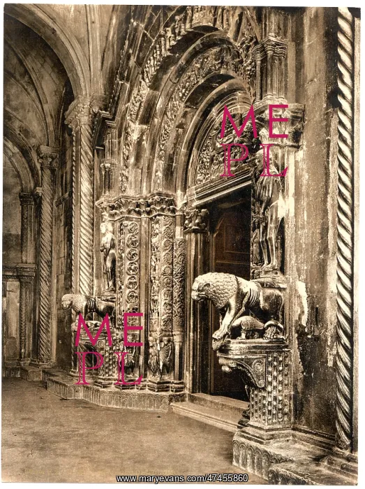 : Trau, vestibule of the cathedral, Dalmatia, Austro-Hungary : Trau, vestibule of the cathedral, Dalmatia, Austro-Hungary
