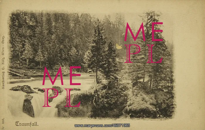 : Traunfall (Salzkammergut). About 1900. Collotype : Traunfall (Salzkammergut). About 1900. Collotype