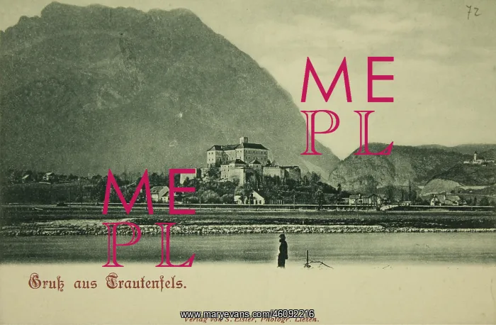 : Trautenfels. Greeting card. About 1905. Collotype : Trautenfels. Greeting card. About 1905. Collotype