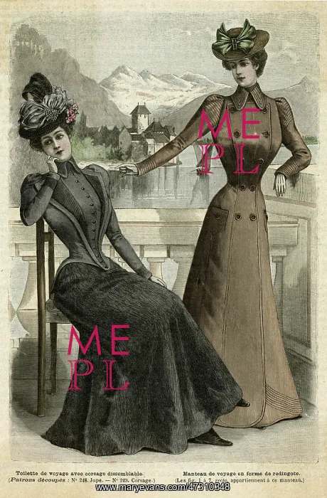 : TRAVELLING COSTUME 1899 : TRAVELLING COSTUME 1899