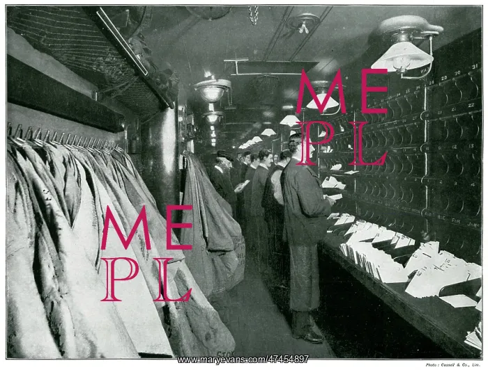: Travelling rail post office 1890s : Travelling rail post office 1890s