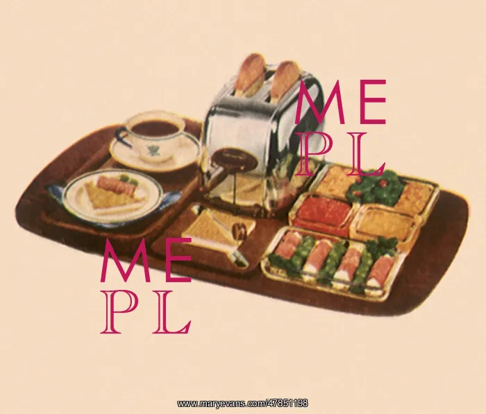 : Tray with Toaster and Food : Tray with Toaster and Food