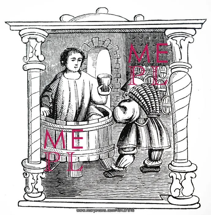 : Treading grapes. engraving after a miniature in : Treading grapes. engraving after a miniature in