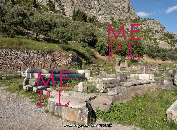 : Treasury of the Massaliots, Delphi, Greece : Treasury of the Massaliots, Delphi, Greece