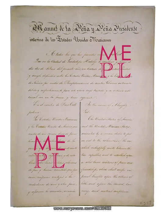 : The Treaty of Guadalupe Hidalgo, which brought ? : The Treaty of Guadalupe Hidalgo, which brought ?