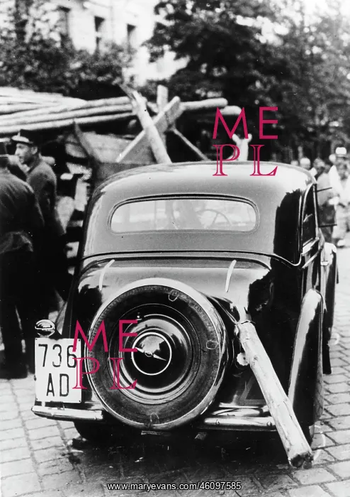 : A tree trunk pierces a car. The tree : A tree trunk pierces a car. The tree