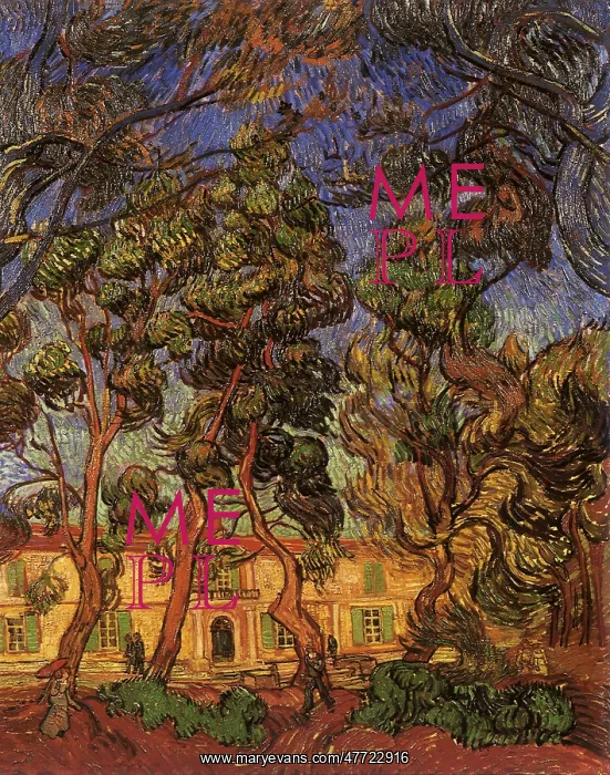 : Trees in Front of the Asylum at Saint-Remy, by Van Gogh : Trees in Front of the Asylum at Saint-Remy, by Van Gogh