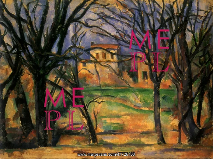  : Trees Framing Houses, by Paul Cezanne