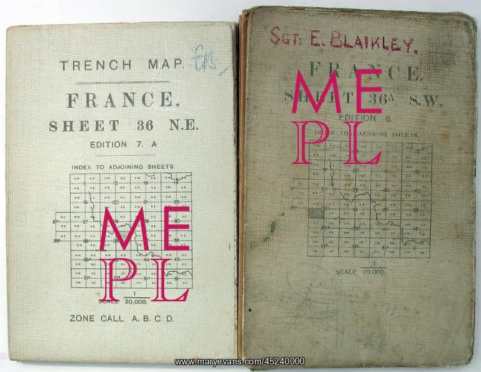 : Trench maps belonging to Sergeant Ernest Blaikley : Trench maps belonging to Sergeant Ernest Blaikley