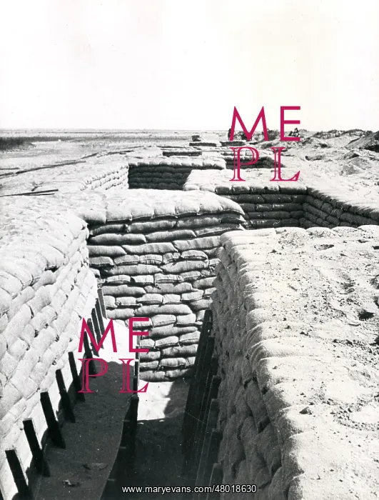 : Trench in Suez Canal defences, Egypt, WW1 : Trench in Suez Canal defences, Egypt, WW1