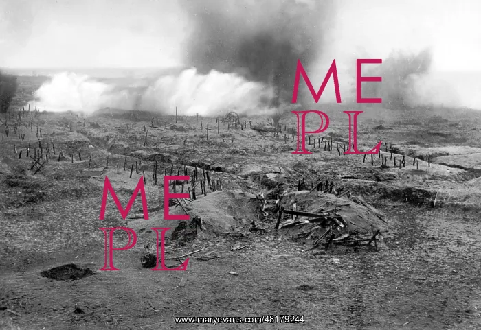 : Trenches are shot at on the Western front in the First World : Trenches are shot at on the Western front in the First World