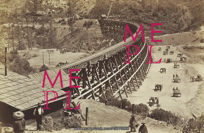 : Trestle on Central Pacific Railroad in the : Trestle on Central Pacific Railroad in the