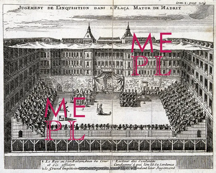 : Trial by the Spanish Inquisition in progress in : Trial by the Spanish Inquisition in progress in