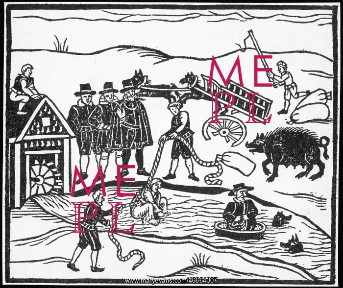  : Trial of a witch by ducking in the mill stream