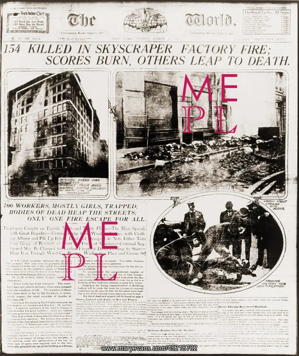 : Triangle Shirtwaist Company fire reported ? : Triangle Shirtwaist Company fire reported ?