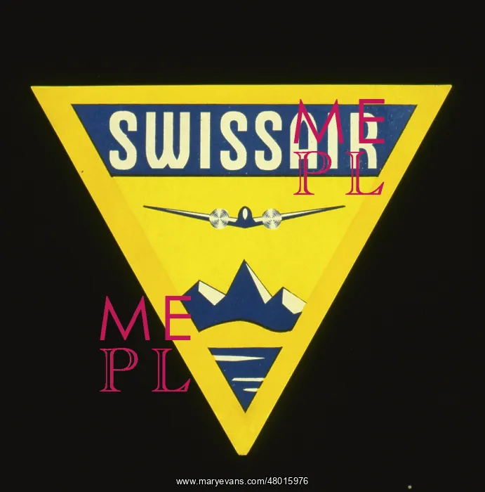 : Triangular Swissair label design : Triangular Swissair label design