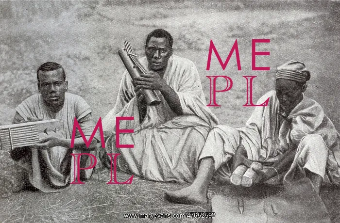 : Tribesmen with instruments, Cameroon, Central West Africa : Tribesmen with instruments, Cameroon, Central West Africa