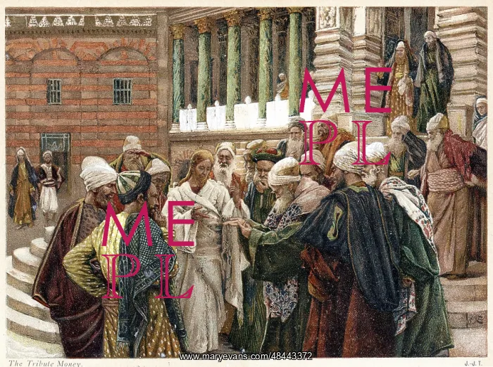 : The Tribute Money. Jesus telling his questioners : The Tribute Money. Jesus telling his questioners