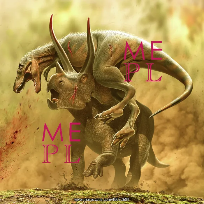  : Triceratops vs. a juvenile T-rex