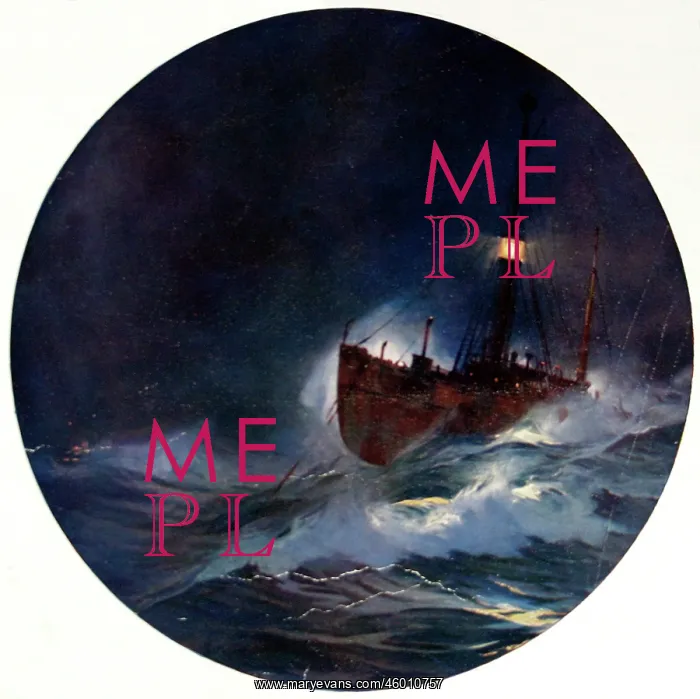 : A Trinity House Lightship on a stormy night : A Trinity House Lightship on a stormy night