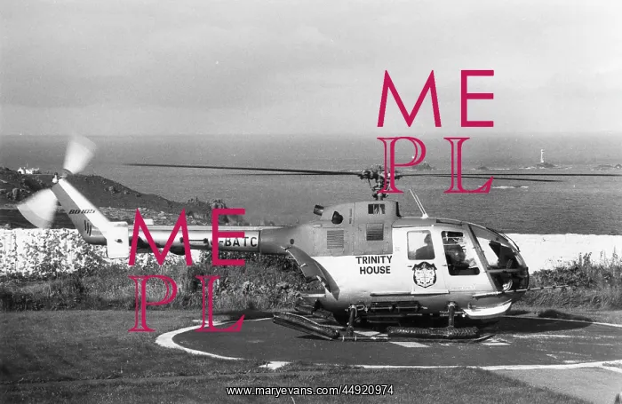 : Trinity House Service Helicopter at Sennen, Cornwall : Trinity House Service Helicopter at Sennen, Cornwall