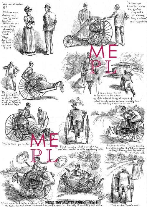 : A Trip on a Tricycle Chair 1890 : A Trip on a Tricycle Chair 1890