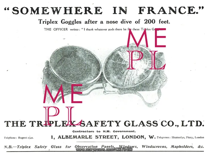 : Triplex Safety Glass Aeroplane Goggles & Windshields : Triplex Safety Glass Aeroplane Goggles & Windshields
