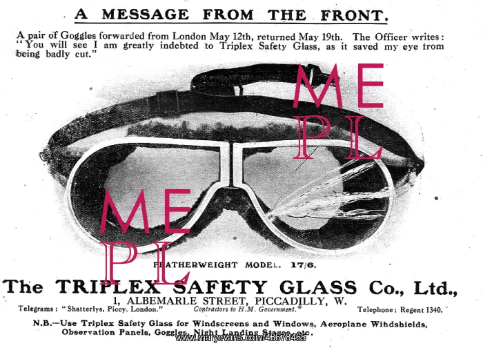 : Triplex Safety Glass Aeroplane Goggles & Windshields : Triplex Safety Glass Aeroplane Goggles & Windshields