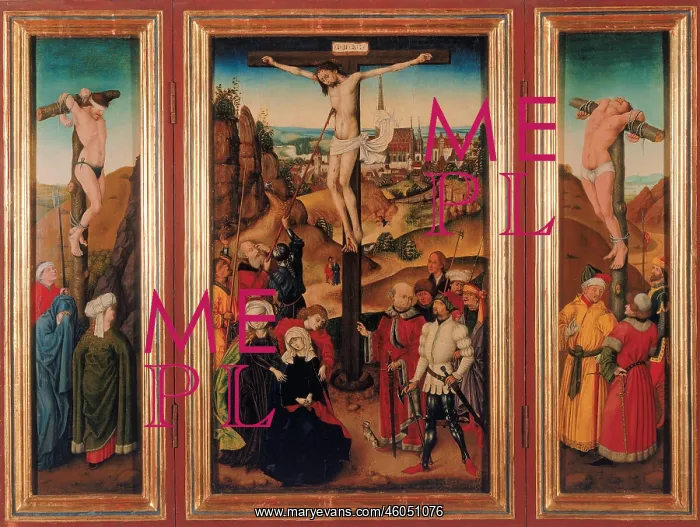 : Triptych crucifixation with city view of Vienna : Triptych crucifixation with city view of Vienna