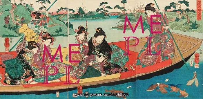 : Triptych - Ladies in a boat : Triptych - Ladies in a boat