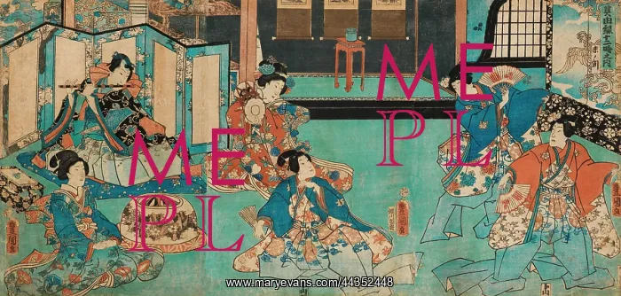 : Triptych - Seated ladies in a house : Triptych - Seated ladies in a house