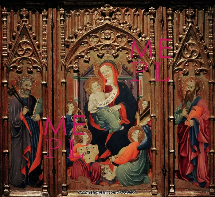 : Triptych of Virgin and Child with Musician Angels : Triptych of Virgin and Child with Musician Angels