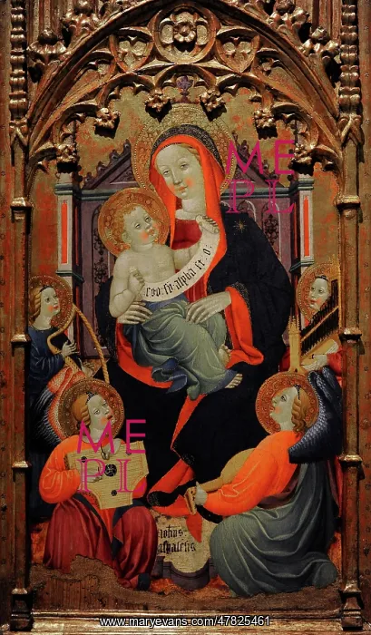 : Triptych of Virgin and Child with Musician Angels : Triptych of Virgin and Child with Musician Angels
