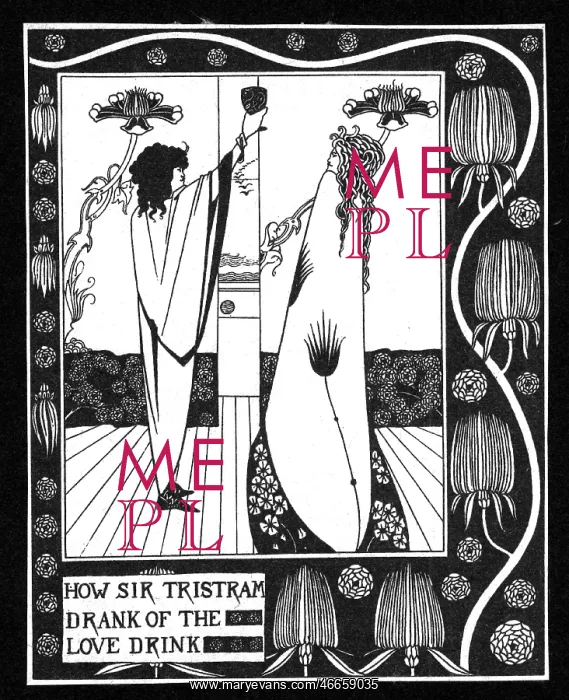 : Tristan, mythical figure, scene, drinking the : Tristan, mythical figure, scene, drinking the