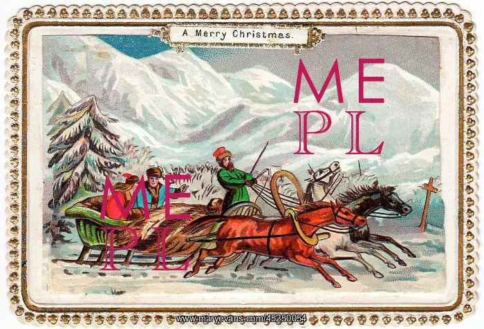 : Troika ride on a Christmas card : Troika ride on a Christmas card