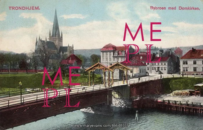 : Trondheim - Bybroan and view of the Cathedral : Trondheim - Bybroan and view of the Cathedral