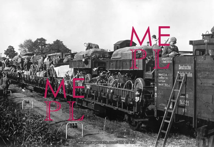 : Troop transport trains on the way to the front, 1939 : Troop transport trains on the way to the front, 1939