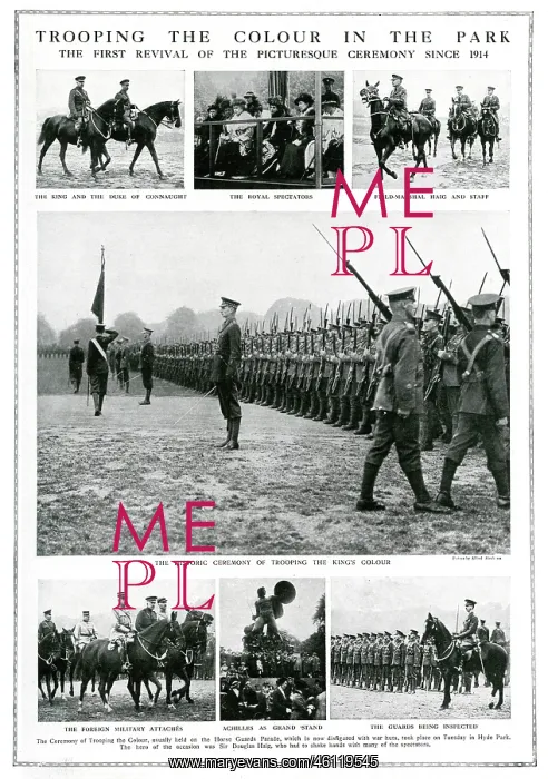 : Trooping the Colour in Hyde Park, 1919 : Trooping the Colour in Hyde Park, 1919