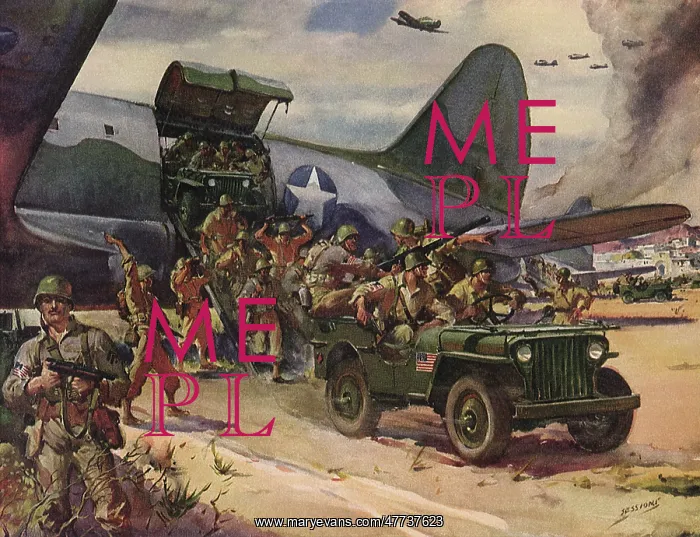 : Troops Exit Transport Plane and Prepare for Battle : Troops Exit Transport Plane and Prepare for Battle