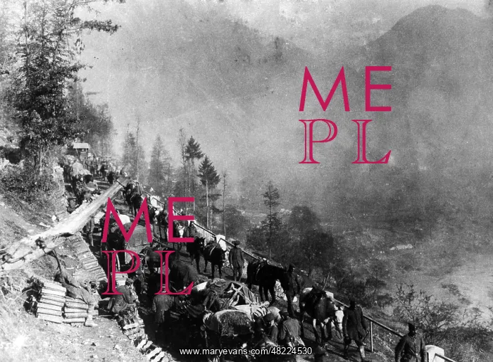 : Troops on the road to Cividale, 1917 : Troops on the road to Cividale, 1917